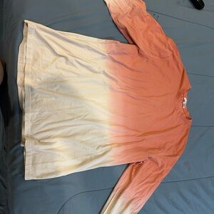 Orange and Cream Ombre Long Sleeve Shirt